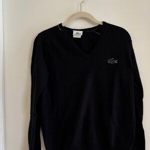 Lacoste Women's Classic Black V-Neck Sweater